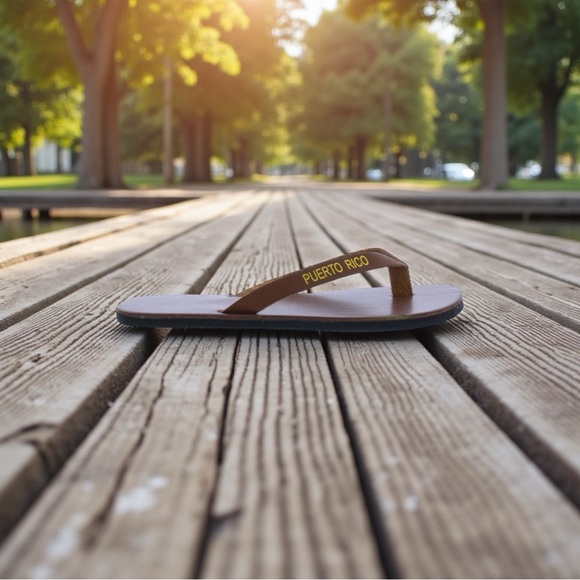 Shoes - Puerto Rico Leather Brown Flip Flops Unisex NEW